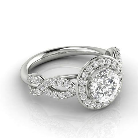 1.00ctw Diamond Infinity Engagement Ring in 14k White Gold