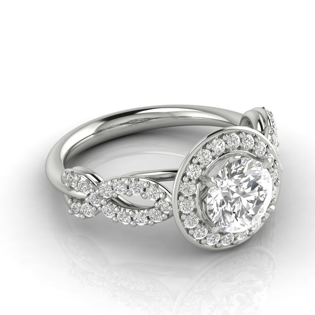 1.00ctw Diamond Infinity Engagement Ring in 14k White Gold