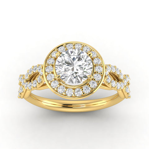 1.00ctw Diamond Infinity Engagement Ring in 14k Yellow Gold