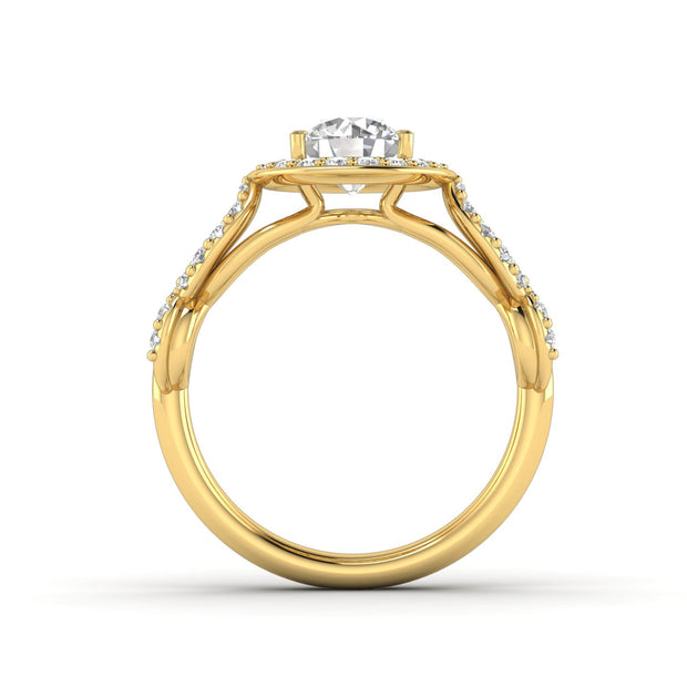 1.00ctw Diamond Infinity Engagement Ring in 14k Yellow Gold