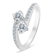 5/8ctw Diamond Two Stone Engagement Ring in 10k White Gold
