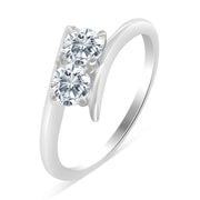 1/2ctw Diamond Two Stone Solitaire Engagement Ring in 10k White Gold