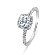3/4ctw Diamond Halo Engagement Ring in 10k White Gold