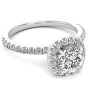 1.00ctw Diamond Halo Engagement Ring in 14k White Gold