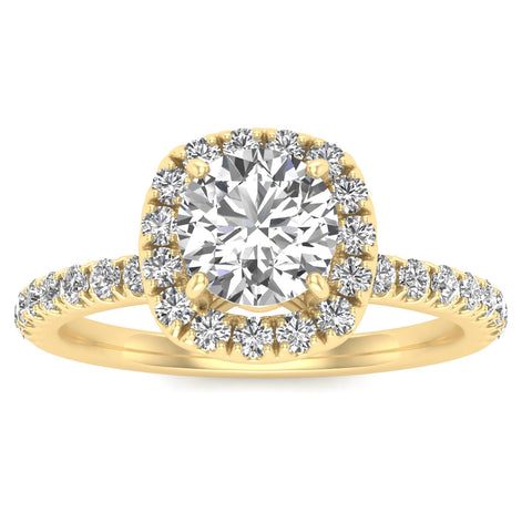 1.00ctw Diamond Halo Engagement Ring in 14k Yellow Gold