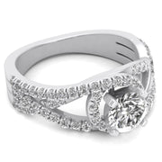 1.00ctw Diamond Halo Engagement Ring in 14k White Gold