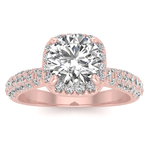 1.00ctw Diamond Halo Engagement Ring in 10k  Rose Gold