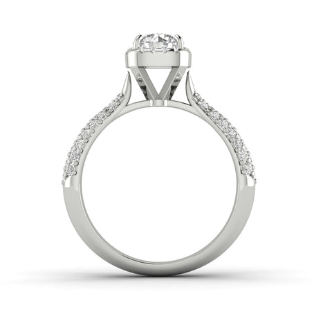 1.00ctw Diamond Halo Engagement Ring in 10k  White Gold