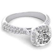 1.00ctw Diamond Halo Engagement Ring in 10k  White Gold
