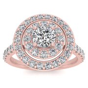 3/4ctw Diamond Halo Engagement Ring in 10k  Rose Gold
