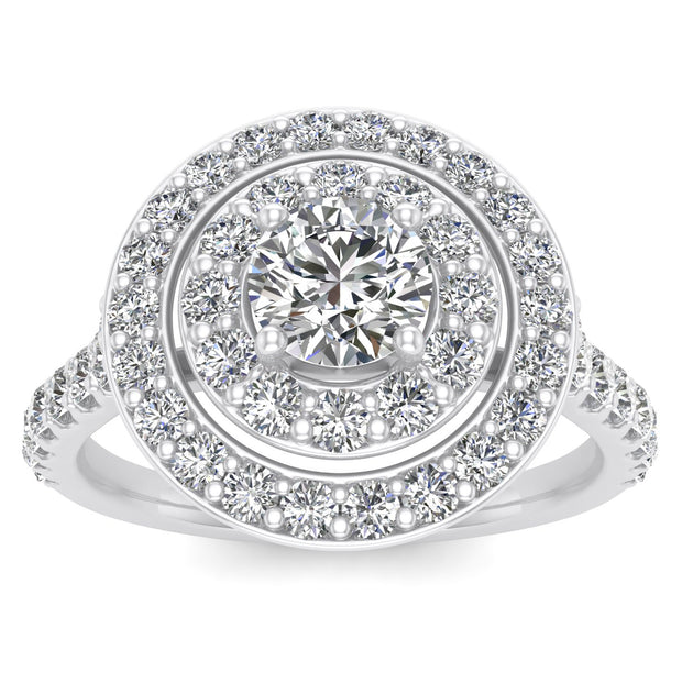 3/4ctw Diamond Halo Engagement Ring in 10k  White Gold