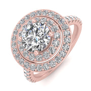 1.00ctw Diamond Halo Engagement Ring in 10k  Rose Gold