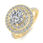 1.00ctw Diamond Halo Engagement Ring in 10k Yellow Gold