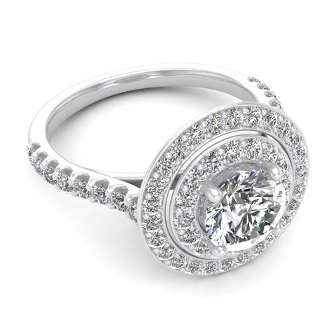 1.25ctw Diamond Halo Engagement Ring in 14k  White Gold