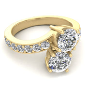 1.00ctw Diamond Two Stone Ring in 10k Yellow Gold