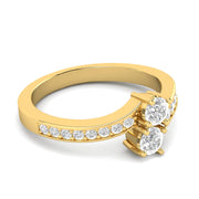 0.75ctw Diamond Two Stone Ring in 10k Yellow Gold