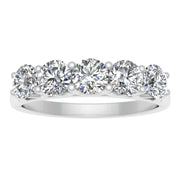IGI Certified 1.00 Carat TW Diamond Five Stone Wedding Band in 14k White Gold