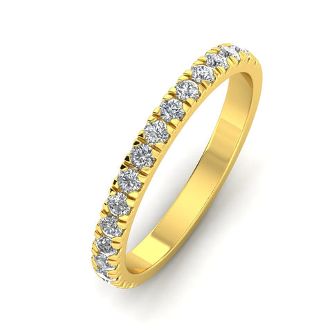 1/2 Carat TW Women's Natural Diamond Wedding Bands in 10k Yellow Gold