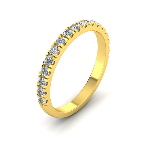 1/2 Carat TW Women's Natural Diamond Wedding Bands in 10k Yellow Gold