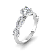 Certified 1.00 Carat TW Round Diamond Infinity Engagement Ring in 14k White Gold