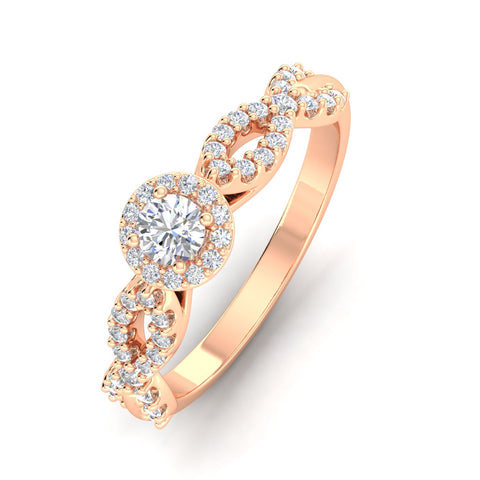 Certified 1/2 Carat TW Diamond Infinity Engagement Ring in 10k Rose Gold