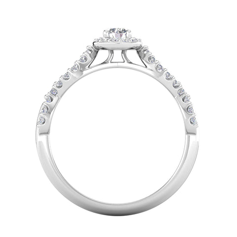 Certified 1/2 Carat TW Diamond Infinity Engagement Ring in 10k White Gold