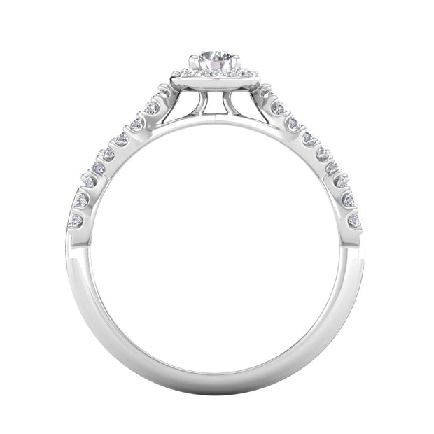 Certified 1/2 Carat TW Diamond Infinity Engagement Ring in 10k White Gold