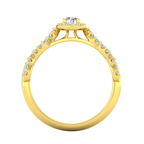 Certified 1/2 Carat TW Diamond Infinity Engagement Ring in 10k Yellow Gold