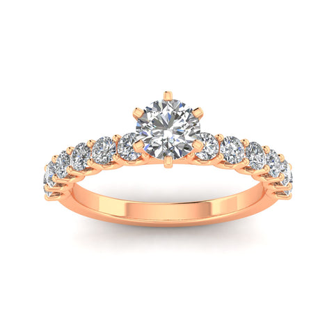 Certified 1.00ctw Diamond Solitaire Engagement Ring in 10k Rose Gold