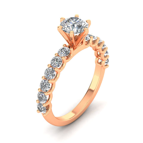 Certified 1.25ctw Diamond Solitaire Engagement Ring in 14k Rose Gold