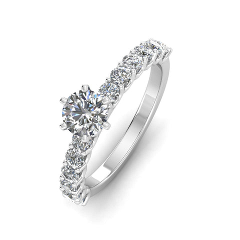 Certified 1.25ctw Diamond Solitaire Engagement Ring in 14k White Gold