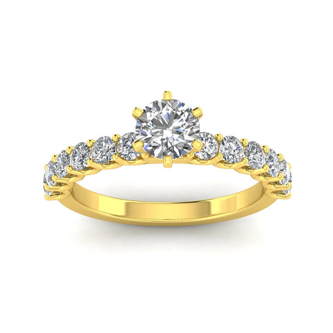 Certified 1.25ctw Diamond Solitaire Engagement Ring in 14k Yellow Gold