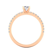 1/2 Carat TW Round Natural Diamond Engagement Rings in 10k Rose Gold