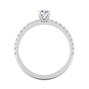 1/2 Carat TW Round Natural Diamond Engagement Rings in 10k White Gold