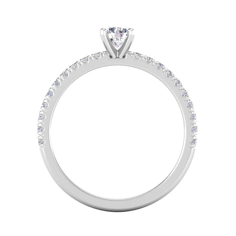 1/2 Carat TW Round Natural Diamond Engagement Rings in 10k White Gold