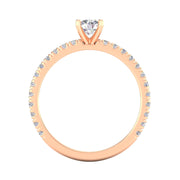 3/4 Carat TW Round Natural Diamond Engagement Rings in 10k Rose Gold