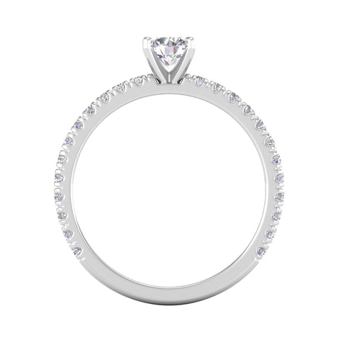3/4 Carat TW Round Natural Diamond Engagement Rings in 10k White Gold