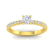3/4 Carat TW Round Natural Diamond Engagement Rings in 10k Yellow Gold