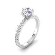Certified 1.25 Carat TW Round Natural Diamond Engagement Rings in 14k White Gold