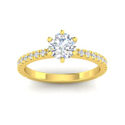Certified 1.25 Carat TW Round Natural Diamond Engagement Rings in 14k Yellow Gold
