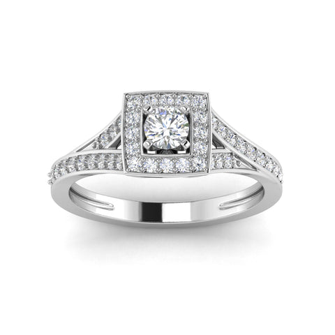 1/2 Carat TW  Women's Diamond Engagement ring in 10k White Gold