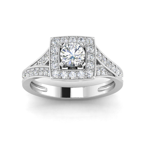 1.00 Carat TW Women's Diamond Engagement rings in 10k White Gold