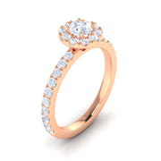 Certified G/I2 1 Carat TW Diamond Halo Set Engagement Ring in 10k Rose Gold