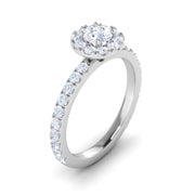 Certified G/I2 1 Carat TW Diamond Halo Set Engagement Ring in 10k White Gold