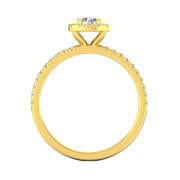 1/2 Carat TW Women's Diamond Halo Engagement Rings in 10k Yellow Gold