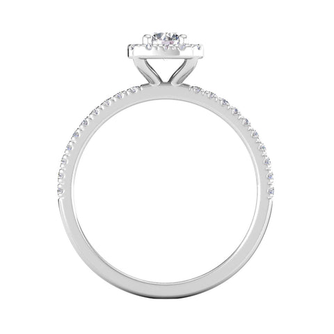 1/2 Carat TW Women's Diamond Halo Engagement Rings in 10k White Gold