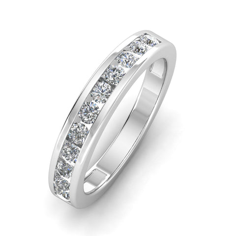Certified 3/4 Carat TW Diamond Channel Set Wedding Band in 10k White Gold