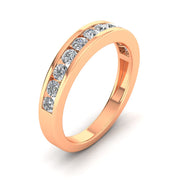 Certified 3/4 Carat TW Diamond Channel Set Wedding Band in 10k Rose Gold