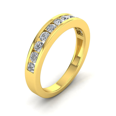 Certified 3/4 Carat TW Diamond Channel Set Wedding Band in 10k Yellow Gold