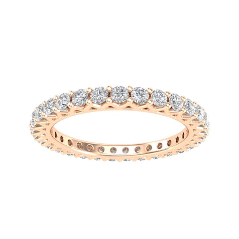 1.00 Carat TW Women's Natural Diamond Eternity Rings in 10k Rose Gold